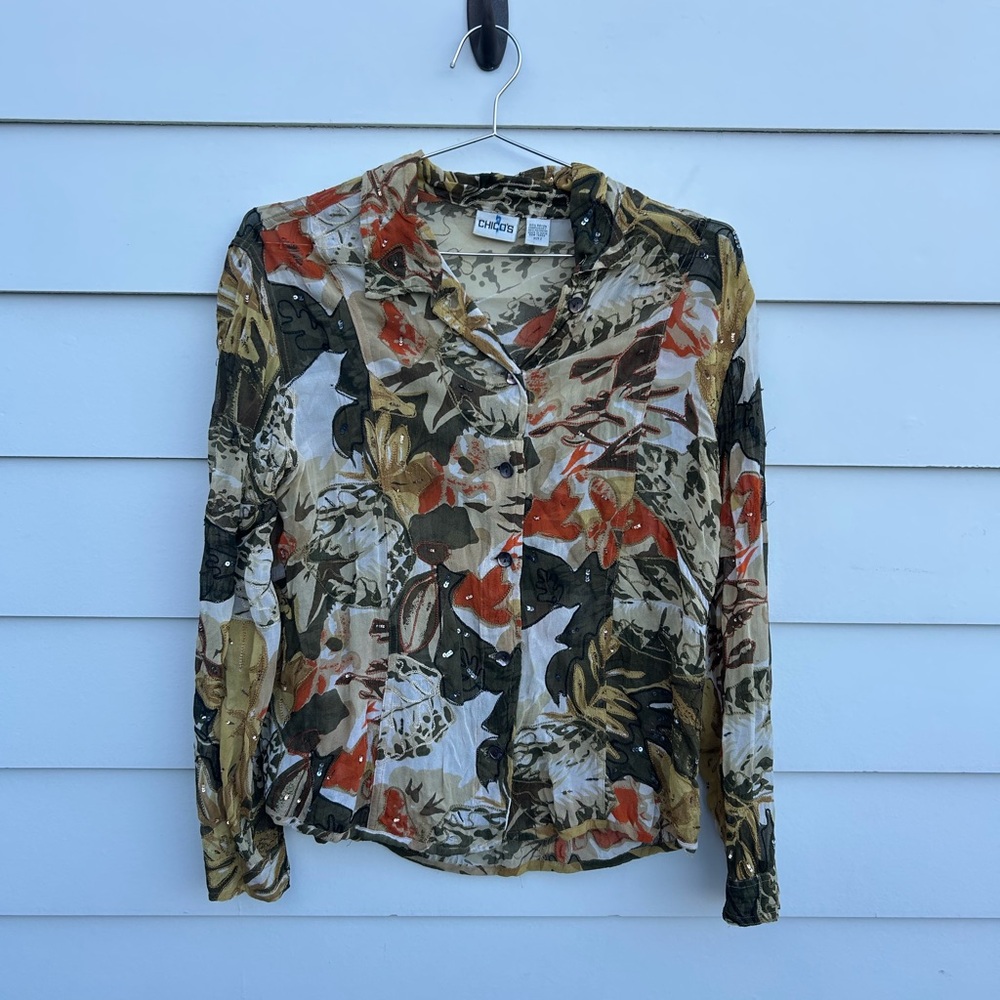 Chico's Multicolor Floral Blouse
